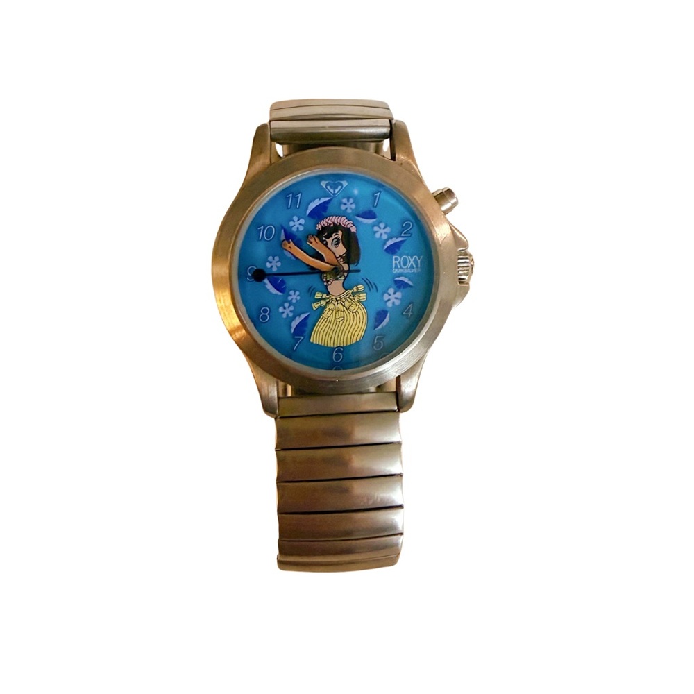 Roxy Blue and Gold Watch with Hula Girl